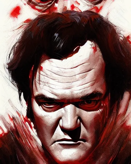 Image similar to portrait of quentin tarantino, real life skin, intricate artwork, high detailed, artstation, concept art, smooth, sharp focus, art by artgerm and greg rutkowski @ ruprechy