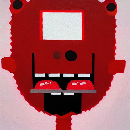 Image similar to super meat boy, oil painting