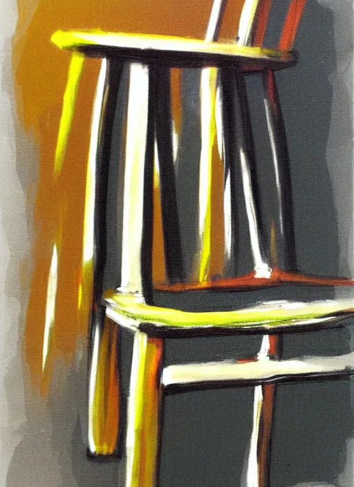 Prompt: chair, acrylic paint, quick sketch, depth