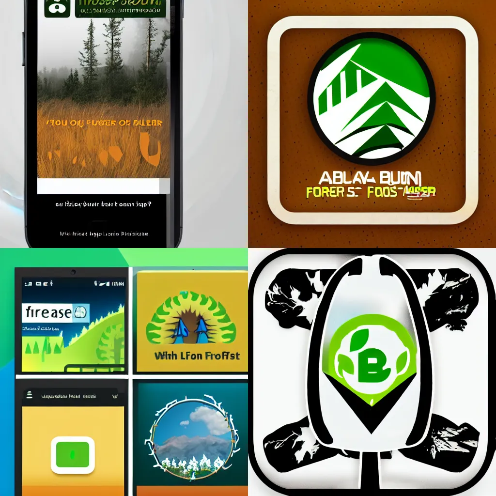 Prompt: An app logo for a way to burn forest faster