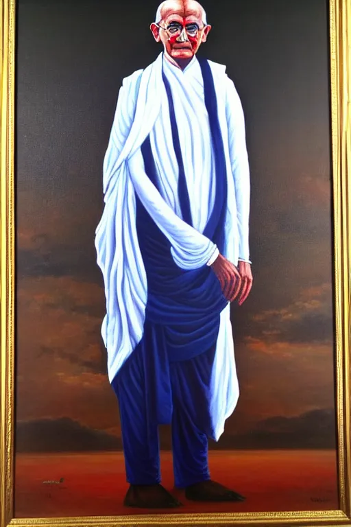Prompt: full body portrait of donald trump as mahatma gandhi, oil on canvas by william sidney mount, hindu art, great soul, irish folk, trending on artstation