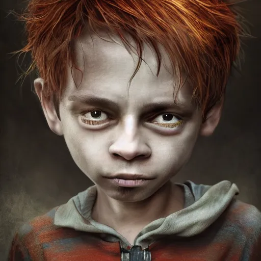 Image similar to a child who is forced to be something other than what he would have liked, having to be forced to give up his abilities, dreams, highly detailed vfx by tim burton, 4 k, trending on art station, masterpiece