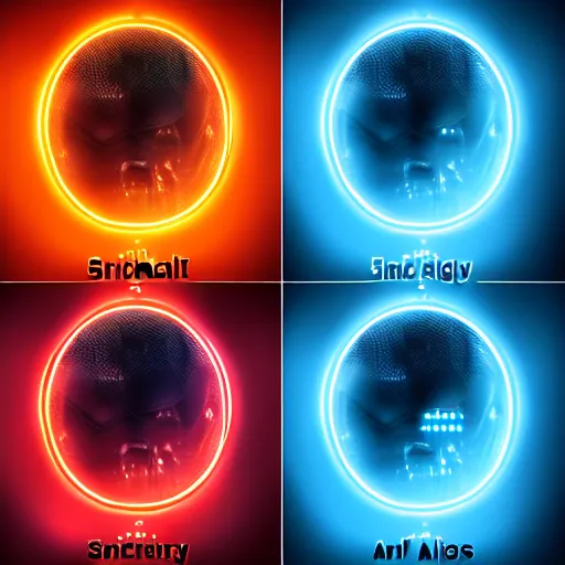 Prompt: AI representation of singularity, neon lights, blue, bionic human, futuristic, sci-fi