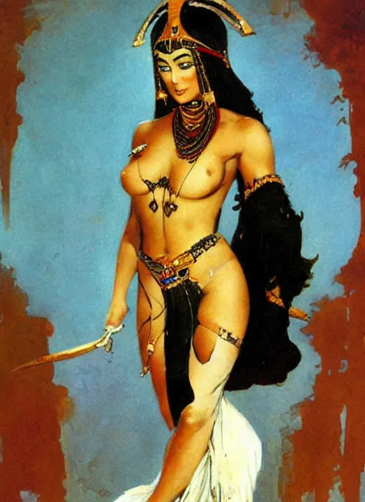 Image similar to Egyptian princess by frank frazetta