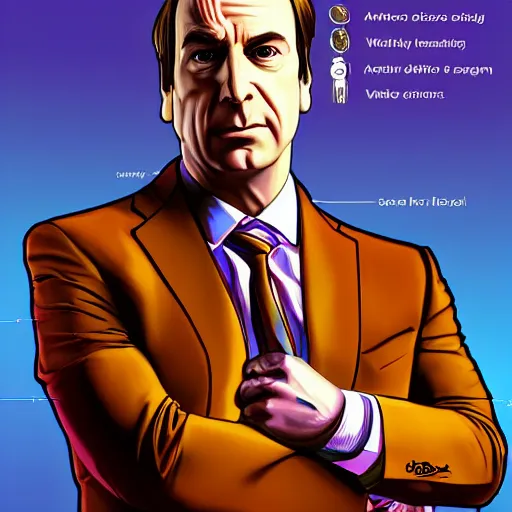 Image similar to Saul Goodman , accurate anatomy, accurate hands, highly detailed, digital art, epic, masterpiece,