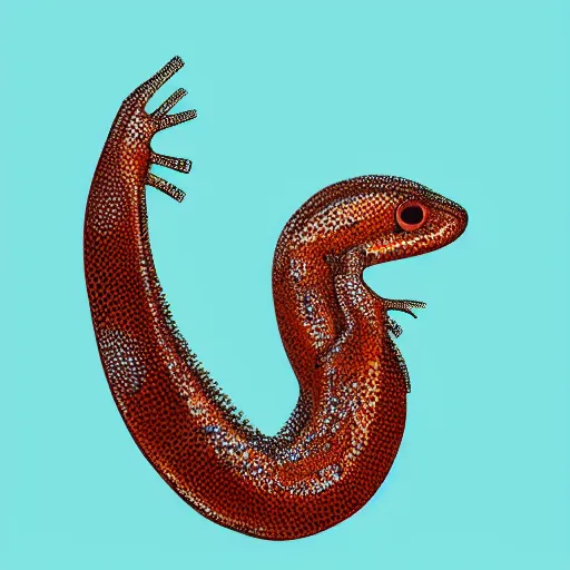 Image similar to vector image of a salamander, clean, iconic, simple, artstation, white background, western