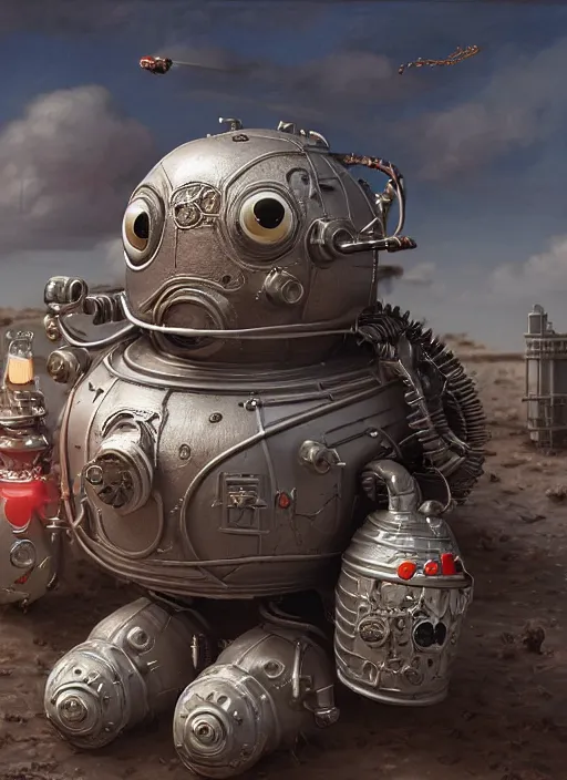 Image similar to highly detailed closeup, profile portrait of a tin toy nuclear diaster, bikini, unreal engine, nicoletta ceccoli, mark ryden, earl norem, lostfish, global illumination, detailed and intricate environment