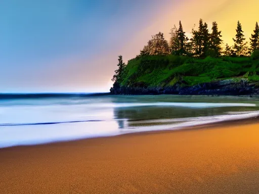 Prompt: a calm, soothing and cozy landscape, seashore, 4 k