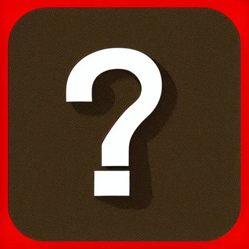 Prompt: game icon, app icon, mystery, crown, question mark, minimalist