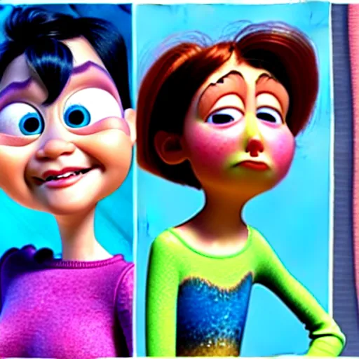 Image similar to pixar character transgender woman with down syndrome