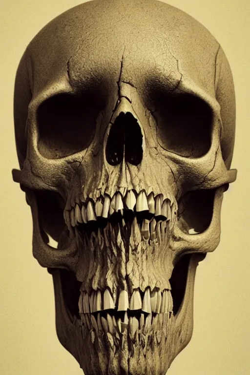 Image similar to portrait of a skull smoking a cigar, intricate, abstract, intricate artwork, nightmare fuel by tooth wu wlop beeple dan mumford, octane render