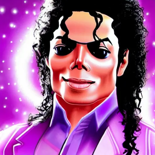 Prompt: michael jackson wearing pink as a video game character