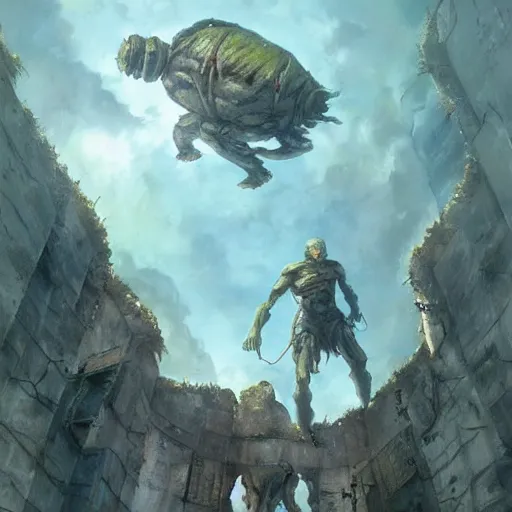 Prompt: tardigrade!!! attack on titan. geog darrow greg rutkowski