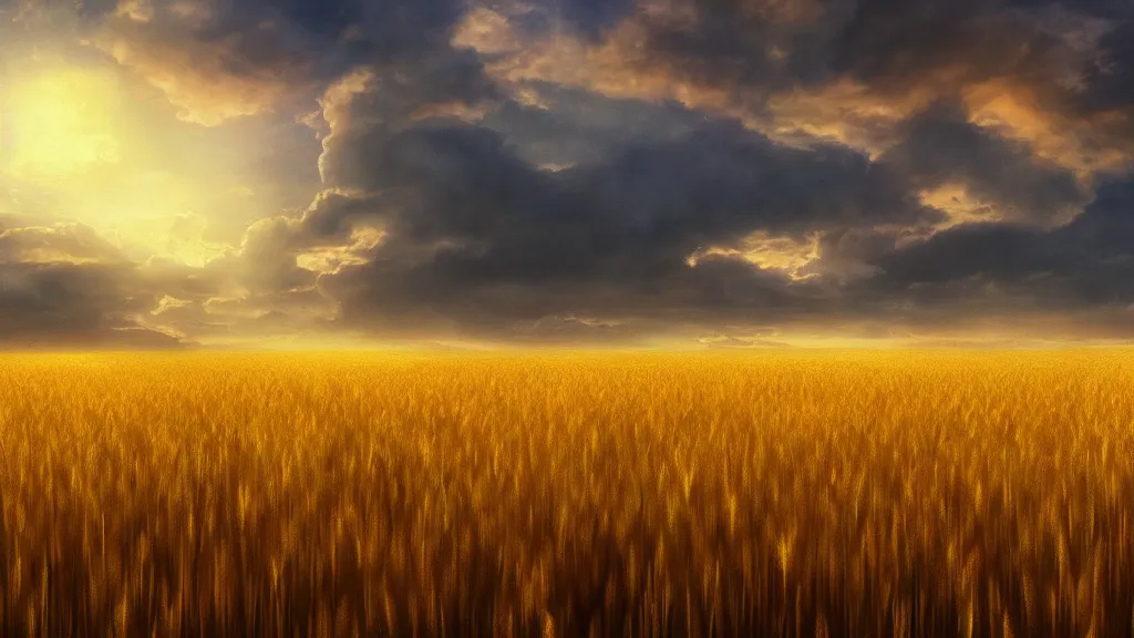 Prompt: field of golden wheat , Game of Thrones, volumetric lighting, fantasy artwork, very beautiful scenery, very realistic painting effect, hd, hdr, cinematic 4k wallpaper, 8k, ultra detailed, high resolution, artstation