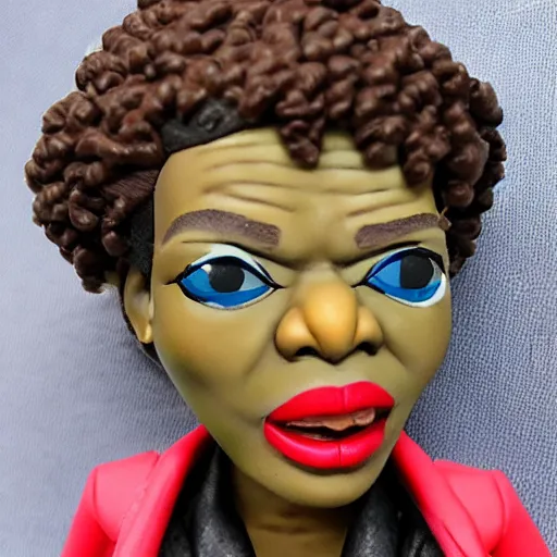 Prompt: maya angelou cosplay viola davis, stop motion vinyl action figure, plastic, toy, butcher billy style