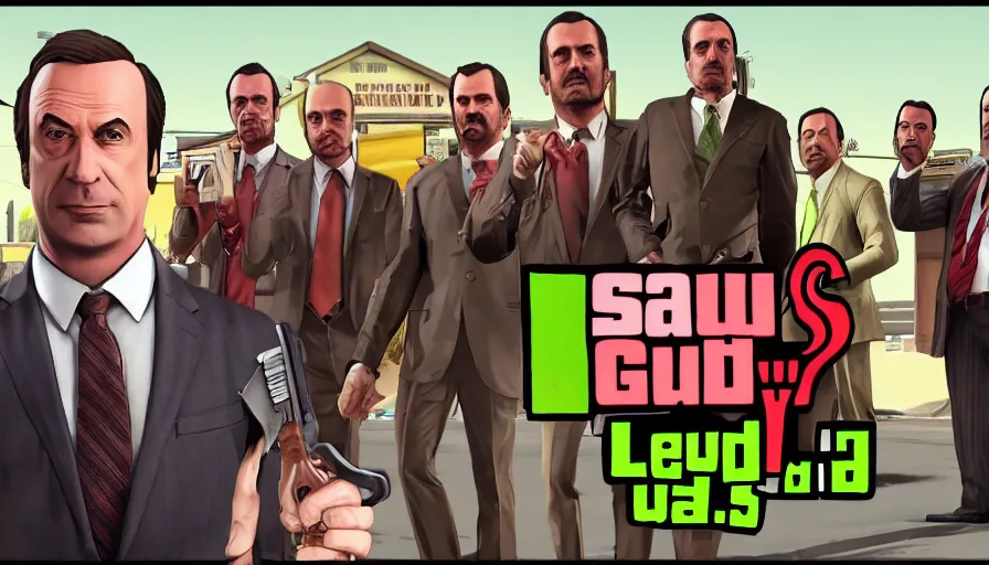 Prompt: saul goodman gtav loading screen