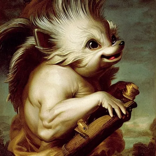 Prompt: a rococo painting of a sonic the hedgehog, intricate, ultra detailed, late baroque painting, art by giovanni battista tiepolo