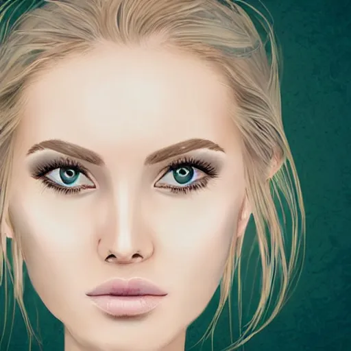 Prompt: a beautiful portrait of a pale blonde woman with beautiful eyes illustration