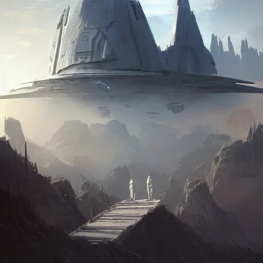 Image similar to star wars concept art by greg rutkowski, a palatial, elegant and beautiful city in the middle of a jungle, blue sky with clouds, cinematographic morning light, artstation hq