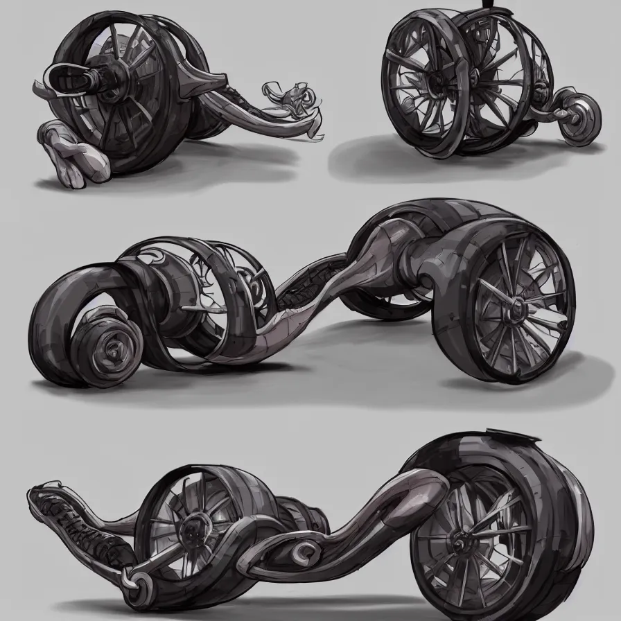 Prompt: a beautiful concept art of futuristic monowheel, with sitting rider by alex pyatov and patrick razo, trending on artstation