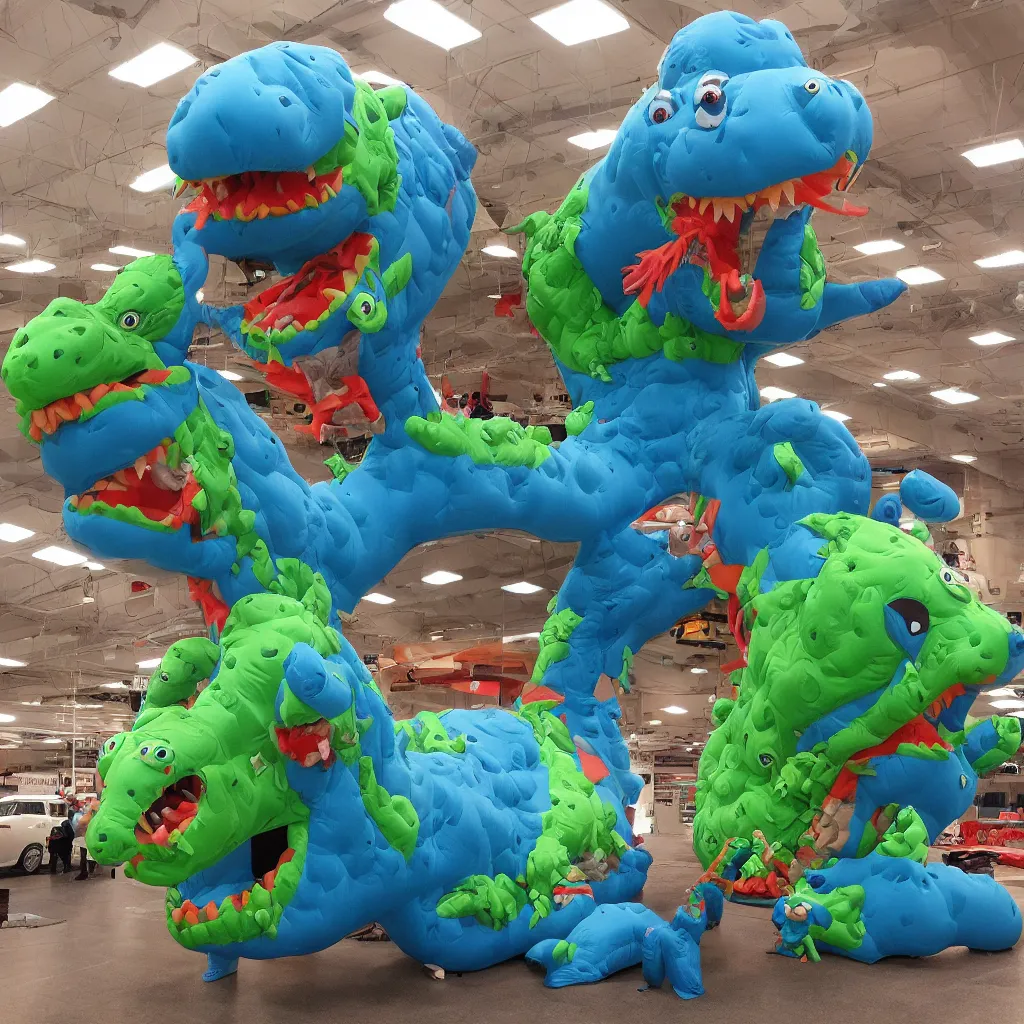 Image similar to wacky inflatable godzilla