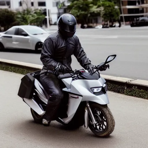 Image similar to high concept Honda motorbike for Uber delivery