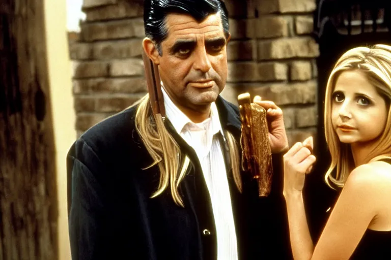 Image similar to sarah michelle gellar as buffy and cary grant as giles in buffy the vampire slayer