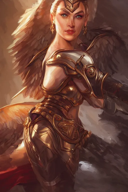 Image similar to amazon valkyrie athena, d & d, fantasy, portrait, highly detailed, headshot, digital painting, trending on artstation, concept art, sharp focus, illustration, art by artgerm and greg rutkowski and magali villeneuve