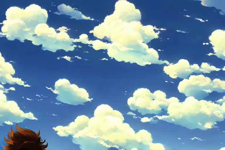 Prompt: stylized clouds, curls, blue sky by makoto shinkai, pixar