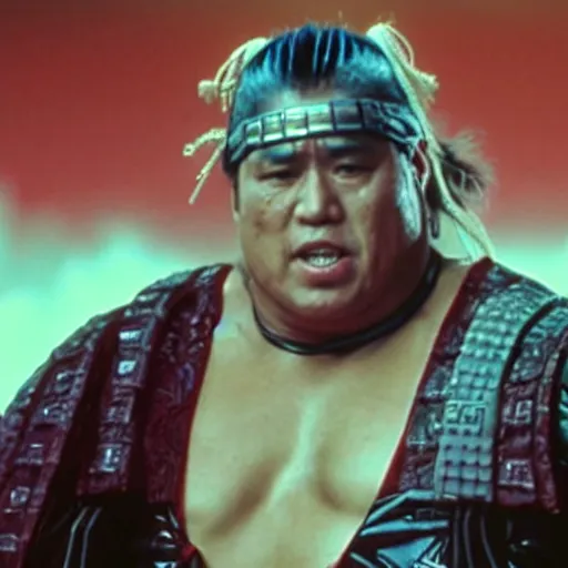 Prompt: rikishi from wwe as samurai, film still