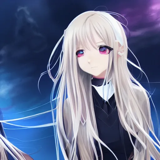 blonde anime girl with long hair, wearing headmistress | Stable ...