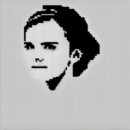 Prompt: pixel art of Emma Watson, minimalist