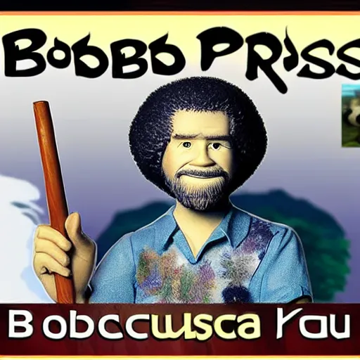 Prompt: bob ross in kung faux