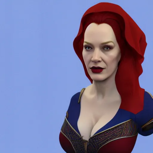 Image similar to christina hendricks as dr strange characters, 3 d render, blender,