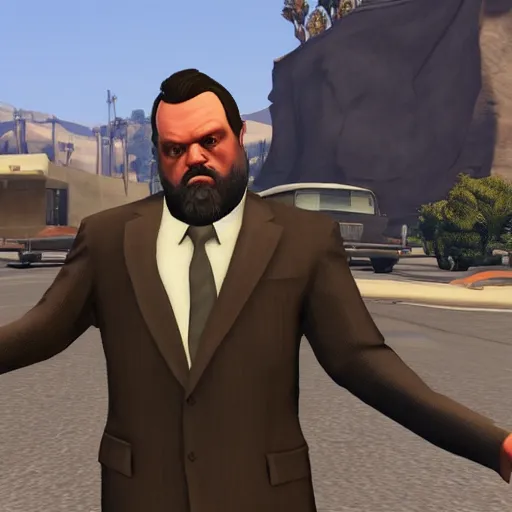 Prompt: orson Welles as character in grand theft auto 5