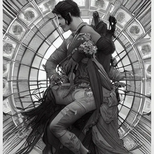 Image similar to amazing lifelike award winning pencil illustration of trev and Simon trending on art station artgerm Greg rutkowski alphonse mucha cinematic