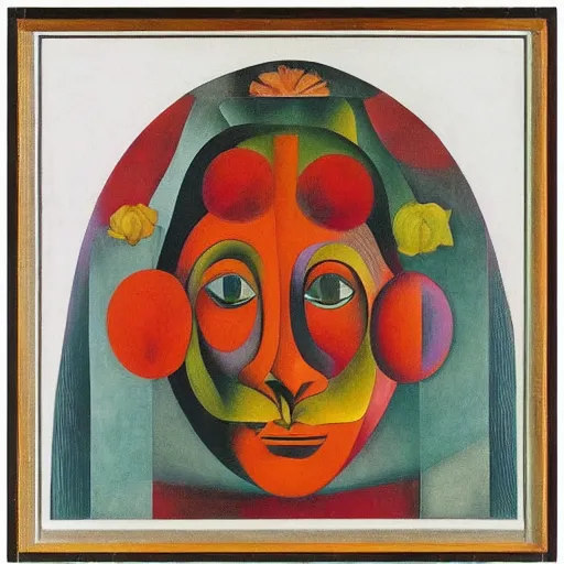 Image similar to floral face portrait by leonetto cappiello and wojciech siudmak and ernst fuchs, anni albers, oil on canvas