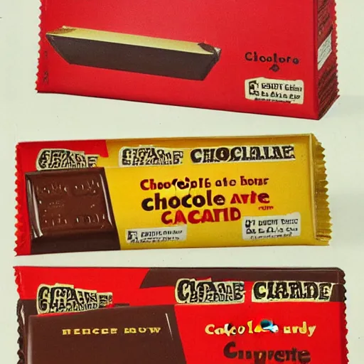 Prompt: chocolate candy bar packaging, 7 0 s style, very appealing, marketing photo