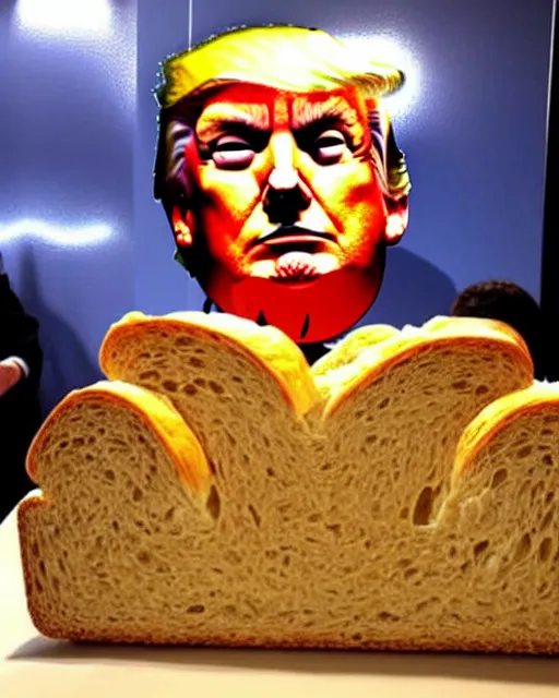 Image similar to donald trump made out of bread