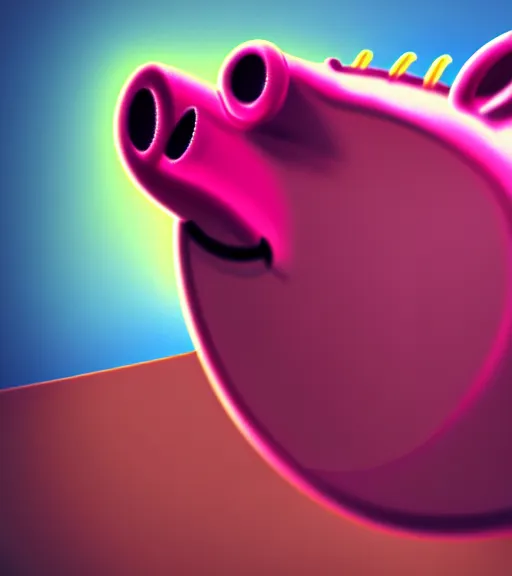 Image similar to turbocharger design look like peppa pig, oil on canvas, deep depth field, masterpiece, cinematic composition, hyper - detailed, hd, hdr