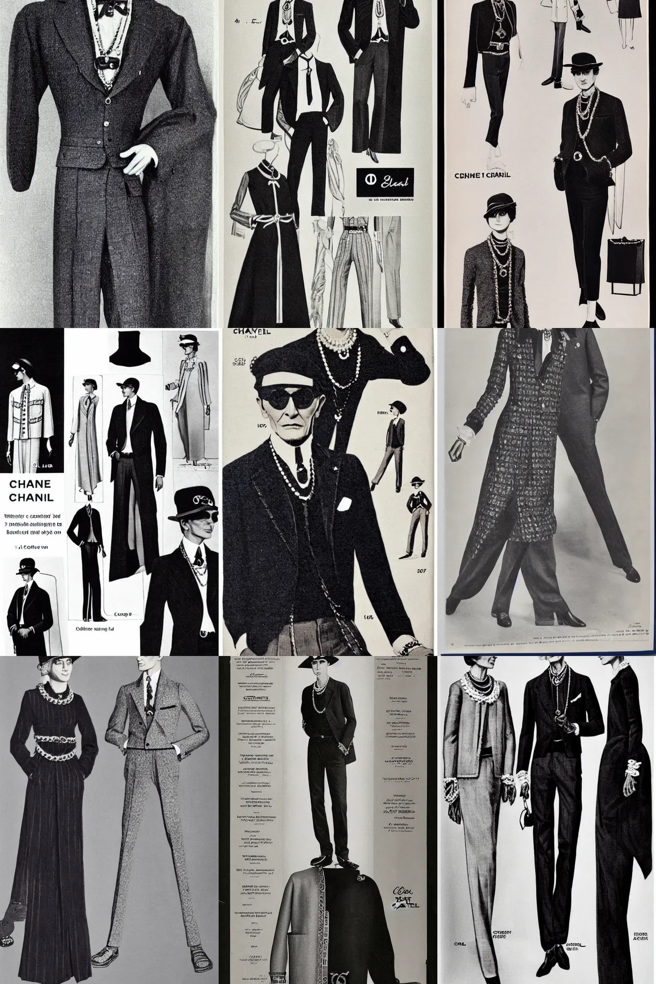 a men clothes designed by coco chanel, Stable Diffusion