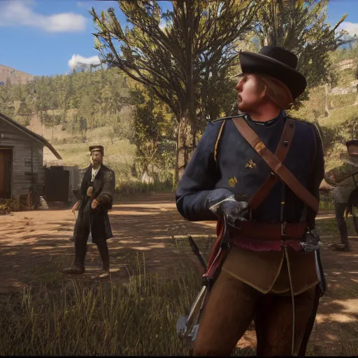 Prompt: napolean as an NPC in Red Red Redemption 2, by Rockstar Games, screenshot