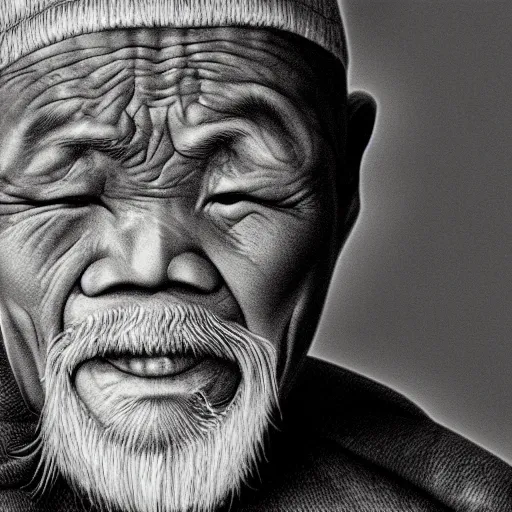 Image similar to extremely old asian man, extreme detail, photorealistic