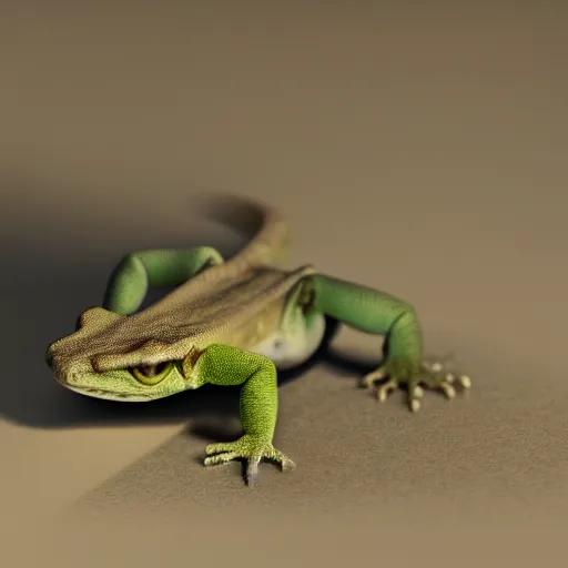 Image similar to a gecko looking into the camera, photorealistic, artstation, cinematic lighting 4k