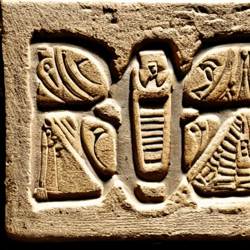 Prompt: macro photo of 3D Facebook icon in ancient Egyptian design, single ancient clay tablet, intricate very detailed pattern, national geographic