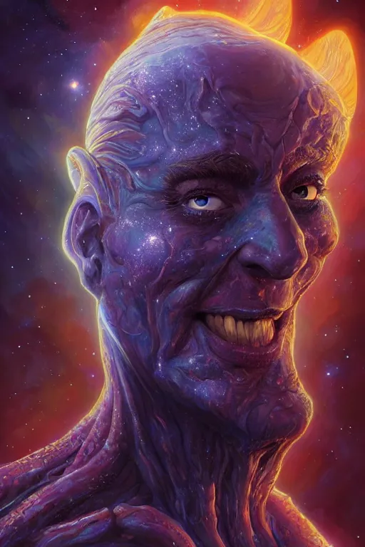 Image similar to beautiful oil painting with high detail of a wise Space ent(Crying Slightly) made of stars and plasma, hybrid from dungeons and dragons and art direction by James Cameron ;by artgerm; wayne reynolds art station; cinematic quality character render; low angle; ultra high quality model; production quality cinema model