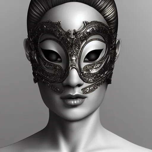 Image similar to face with venetian mask, detailed, 8k, 3d digital illustration by Artgerm