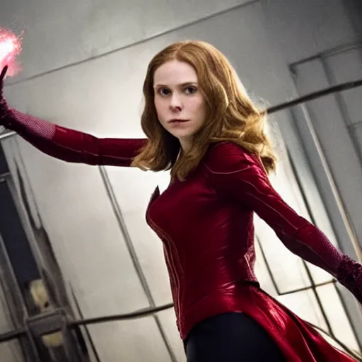 Prompt: Erin Moriarty as Scarlet Witch, Wanda, Marvel Universe