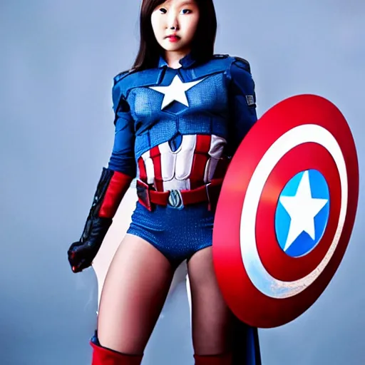 Prompt: hwasa as captain america