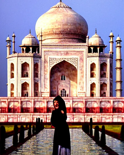 Prompt: tuesday weld visits the taj mahal by rudolph belarski